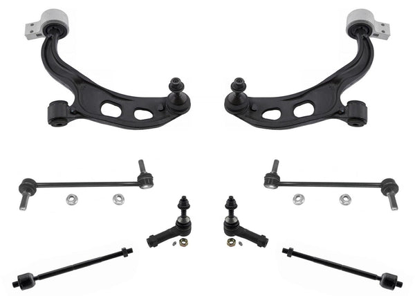 Fits 10-12 Taurus Flex (2) Control Arm With Bushings & Ball Joint Tie Rods 8Pc