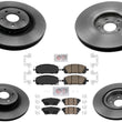 F & R Disc Brake Rotors Brake Pads For Infiniti QX60 Pathfinder 2022 2023 2024