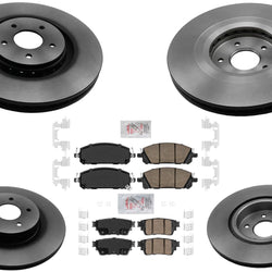 F & R Disc Brake Rotors Brake Pads For Infiniti QX60 Pathfinder 2022 2023 2024