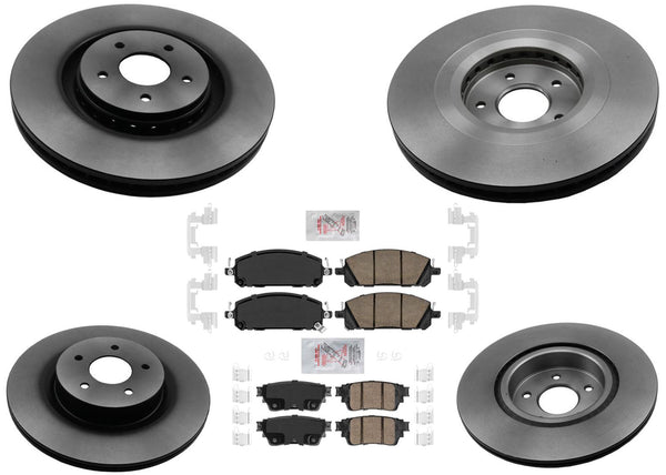 F & R Disc Brake Rotors Brake Pads For Infiniti QX60 Pathfinder 2022 2023 2024