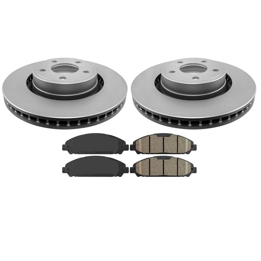 Improved Performance Coated Rotors Brake Pads for Ford Mustang 15-22 EcoBoost