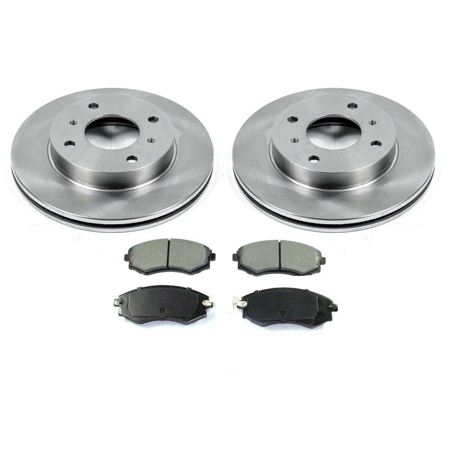 Front Disc Brake Rotors and Brake Pads for Nissan 240SX SE 1994-1996