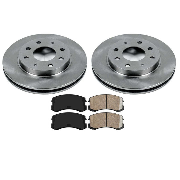 02-07 Lancer 10.5 Inch Check Below (2) Front Brake Rotors & Ceramic Pads