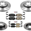 Carbon Performance F&R Disc Brake Rotors Pads for Kia Forte Koup SX 14-2016