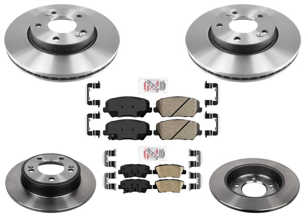 Carbon Performance F&R Disc Brake Rotors Pads for Kia Forte Koup SX 14-2016