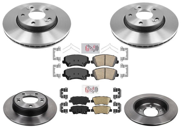 Carbon Performance F&R Disc Brake Rotors Pads for Kia Forte5 EX 2017 2018