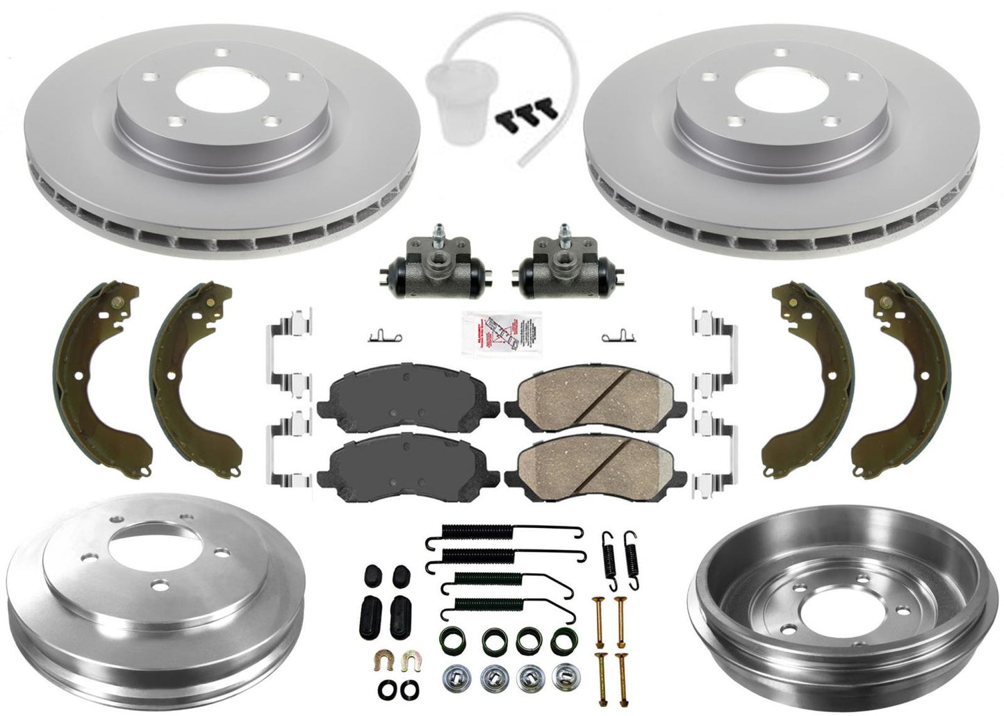 Improved Performance Disc Brake Rotors Rear Drums Shoes for Dodge Caliber 07-12