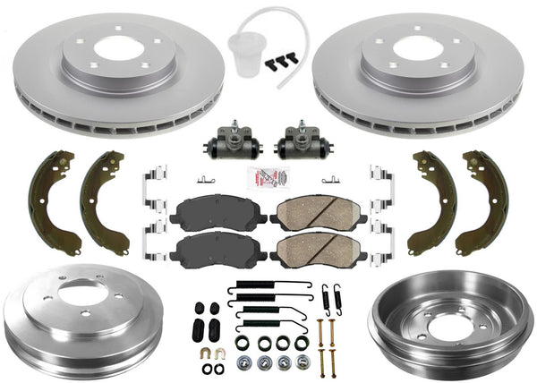 Improved Performance Disc Brake Rotors Rear Drums Shoes for Dodge Caliber 07-12