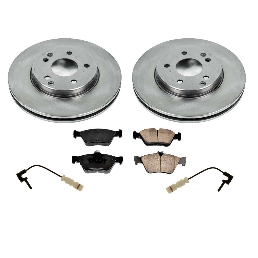 Front Vented Rotors Pads & Sensor For Mercedes-Benz C280 99-00 Rear Wheel Drive
