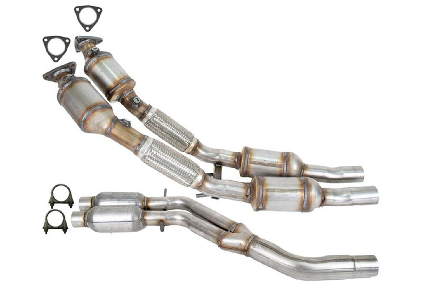Front Rear 4 Catalytic Converters Resonators for Volkswagen Atlas 2018-2023 3.6L