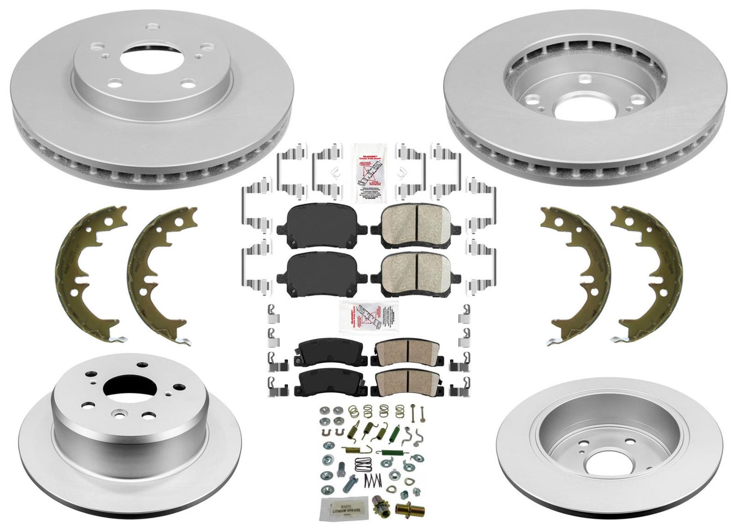 GEO Coated Disc Brake Rotors & Ceramic Pads for Lexus ES300 1997 1998 1999