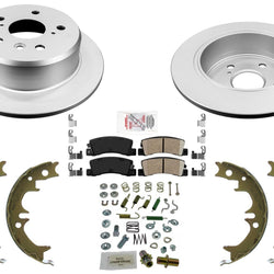 Rear GEO Coated Disc Brake Rotors Pads Parking Brake for Lexus ES300 97 98 99