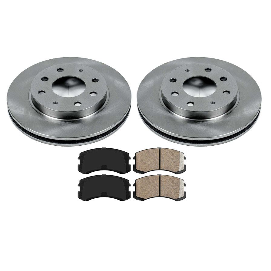 For 2002-2007 Mitsubishi Lancer LS & OZ Front Brake Rotors & Ceramic Brake Pads