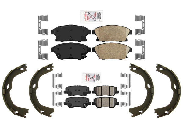 AME Front Rear Disc Brake Pads Parking for Cadillac ATS 14-18 w/ 321MM F Rotors