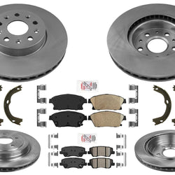 Front & Rear Disc Brake Rotors & Pads For Cadillac ATS 14-18 w/ 321MM Frt Rotors