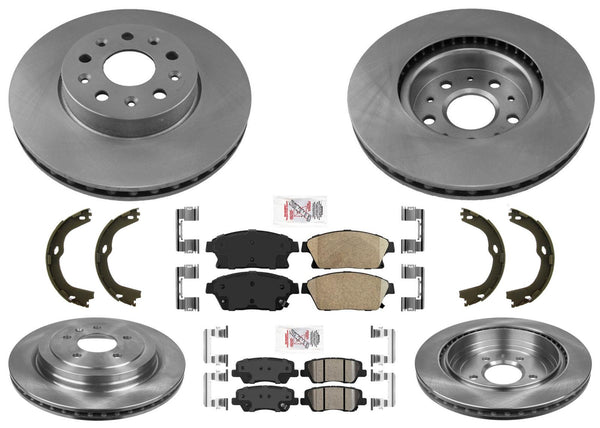 Front & Rear Disc Brake Rotors & Pads For Cadillac ATS 14-18 w/ 321MM Frt Rotors