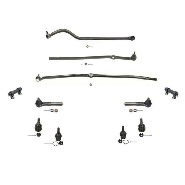 Para 00-01 Ram 1500 4x4 Barras de amarre de enlace de arrastre Juntas de bola de barra de seguimiento KIT de 11 piezas