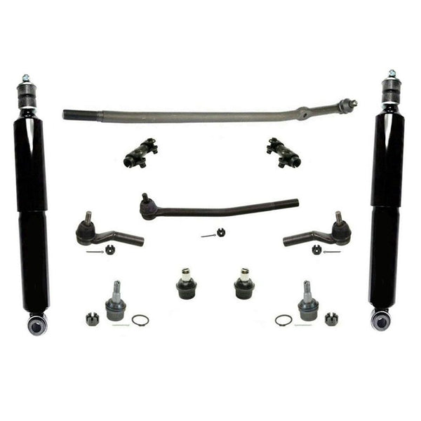 Drag Link Tie Rod Ball Joints Shocks 12Pcs For Ford Vans E150 E250 E350 08-14