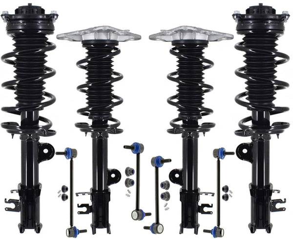 Front & Rear Struts & Links For Jeep Compass 17-21 FWD W/ 6 Speed Transmission