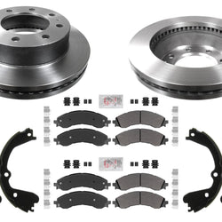 Disc Brake Rotors Pads Parking Shoe Set for GMC Express Van 4500 2021-2024