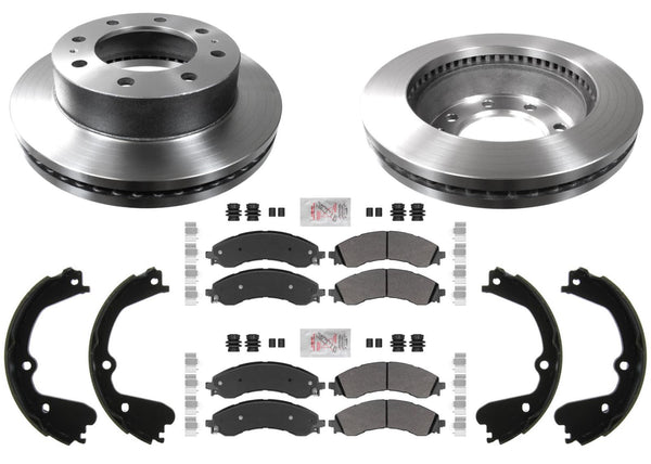 Disc Brake Rotors Pads Parking Shoe Set for GMC Express Van 4500 2021-2024