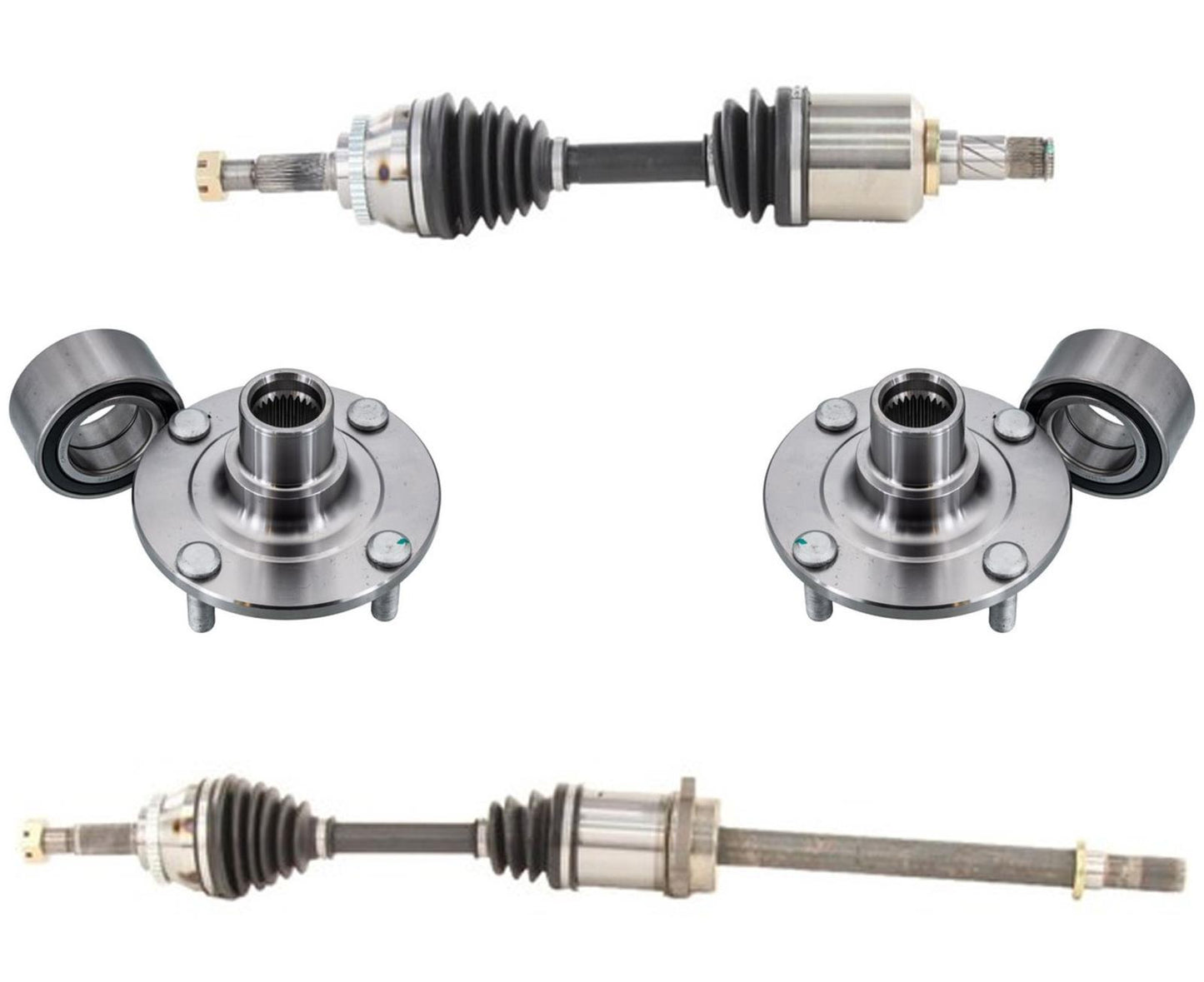 Front CV Axles & Wheel Hub Bearing Kit For Nissan Sentra 2.5L SE-R 2002 2003 2004 2005 2006