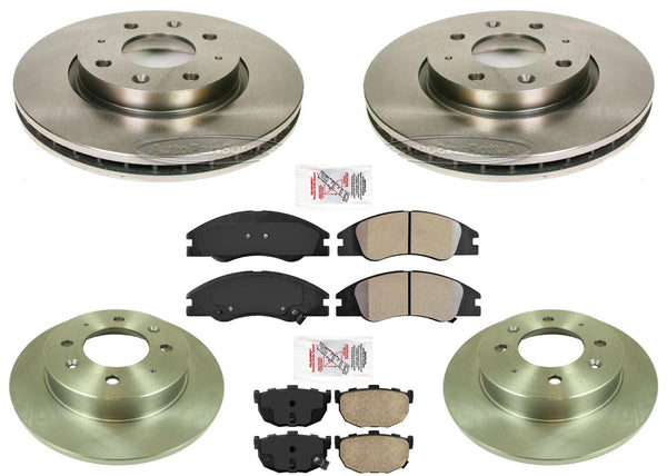 Front Rear Disc Brake Rotors & Disc Brake Pads for Kia Spectra 2004-2009 2.0L