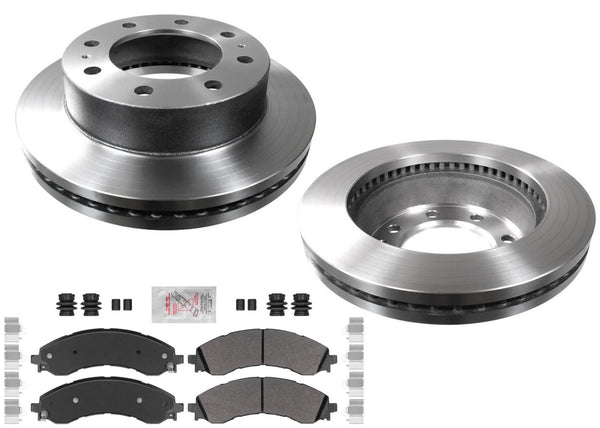 Front Disc Brake Rotors ASD Fleet Duty Pads for GMC Express Van 4500 2021-2024