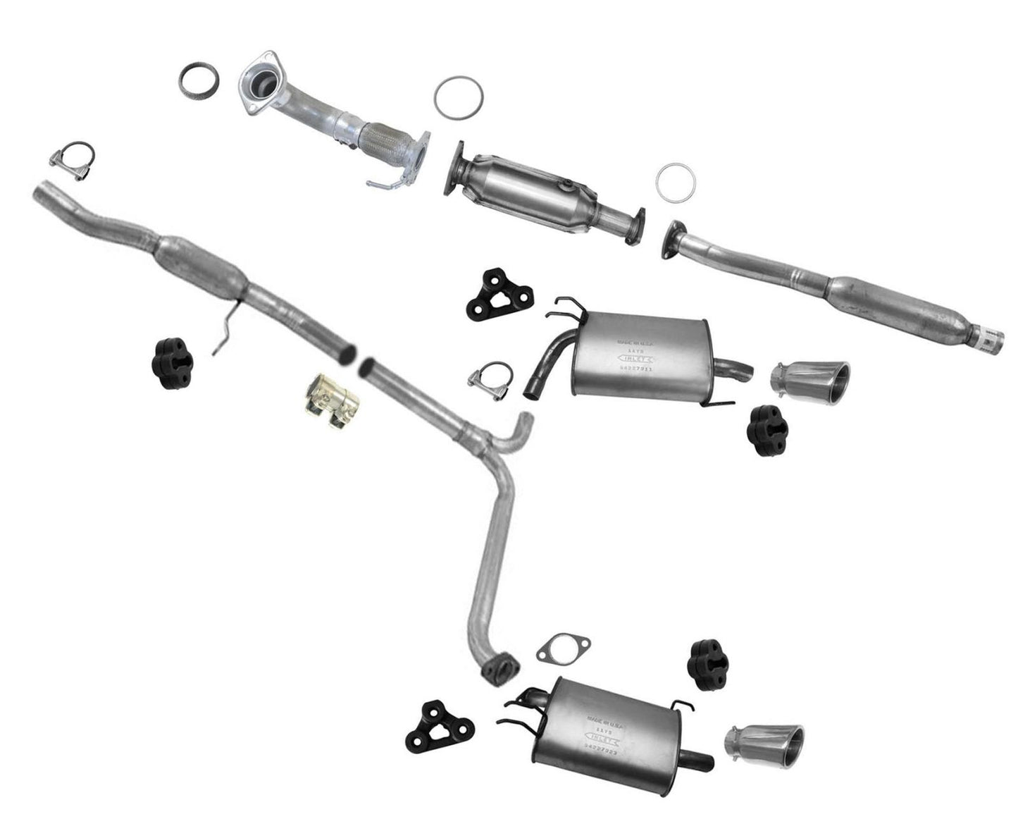 Carb Converter Dual Muffler Exhaust Pipe System For Acura TSX 2.4L 2004-2008