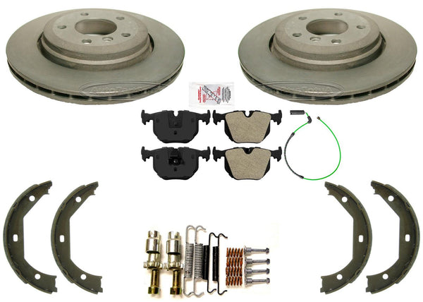 Rear Carbon Performance Disc Brake Rotors & Brake Pads for BMW 330i 01-05