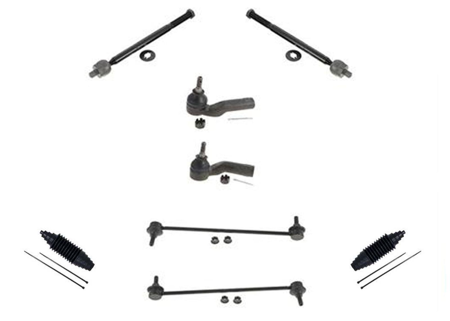 Compatible con Mazda 3 2004-2009, 06-12, Mazda 5, kit de enlace de barra estabilizadora de barra de acoplamiento de 6 piezas