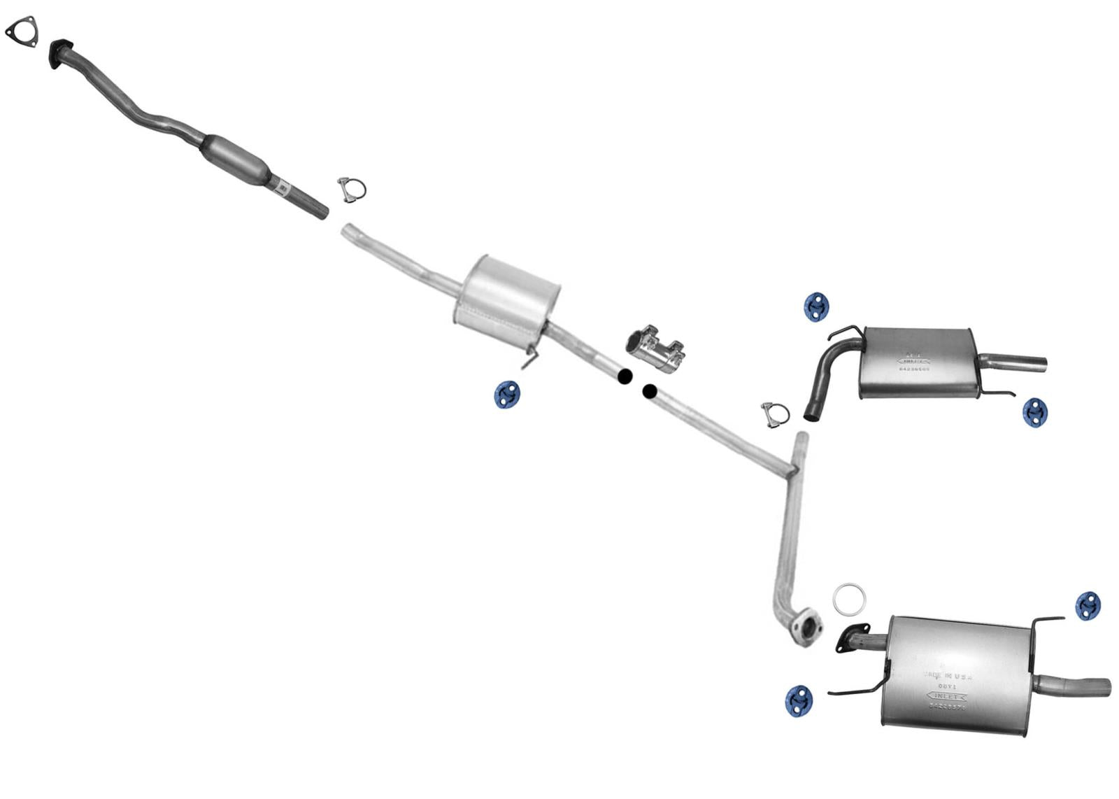 Silenciadores dobles resonadores del sistema de escape para Honda Accord 4Dr Sedan 3.0 2006-2007