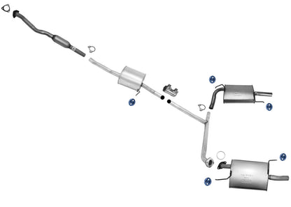 Exhaust System Resonator Dual Mufflers For 2006-2007 Honda Accord 4Dr Sedan 3.0L