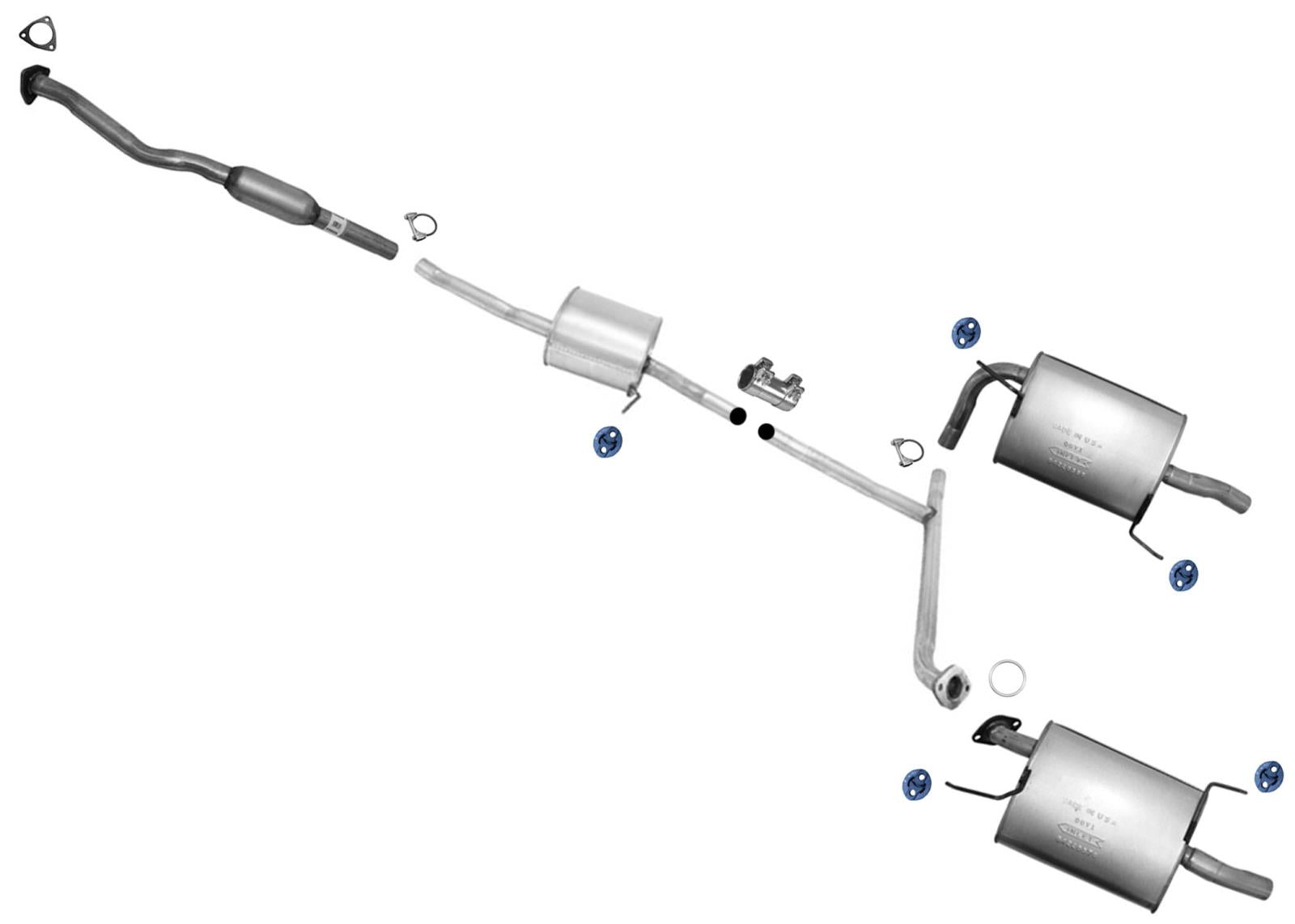 Silenciadores dobles resonadores del sistema de escape para Honda Accord 4Dr Sedan 3.0 2003-2005