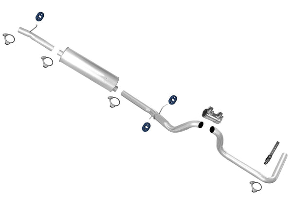 92-96 Ford Van E150 250 350 4.9L 138 pulgadas Sistema de escape de tubo silenciador con base de rueda