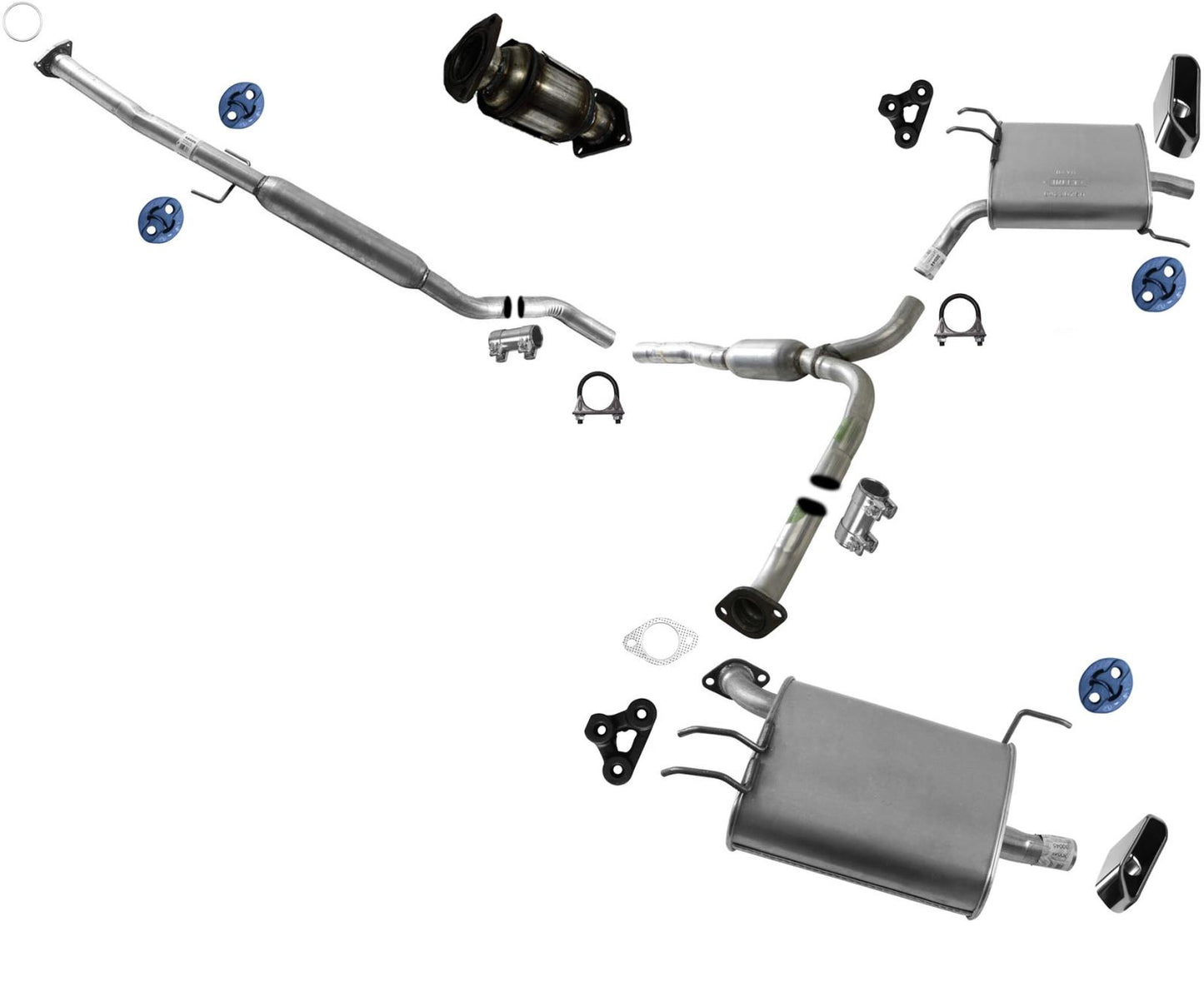 Converter Resonator Rear Dual Muffler Exhaust System For Acura TL 3.5L 09-2014