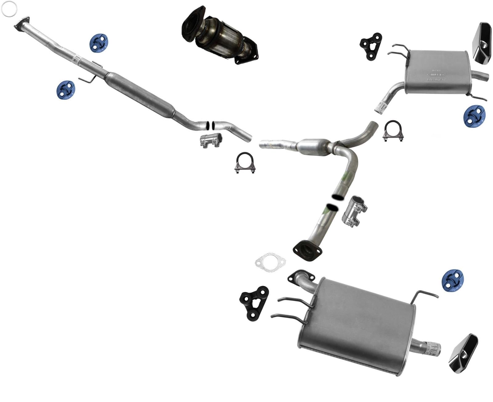 Converter Resonator Rear Dual Muffler Exhaust System For Acura TL 3.5L 09-2014