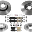 AME Carbon Performance Disc Brake Rotors & Pads Set for Ford Fusion 2006-2012