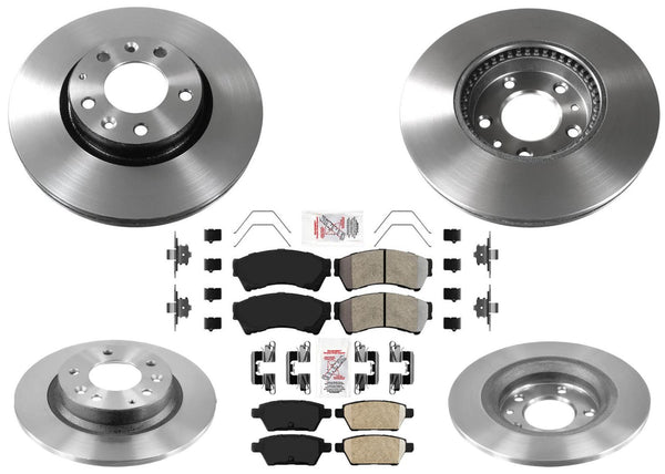 AME Carbon Performance Disc Brake Rotors & Pads Set for Ford Fusion 2006-2012