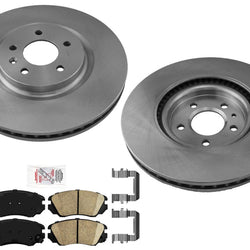 Front Disc Brake Rotors & Ceramic Pads Hardware for Buick Cascada 2016-2019
