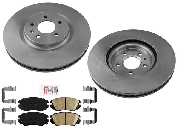 Front Disc Brake Rotors & Ceramic Pads Hardware for Buick Cascada 2016-2019