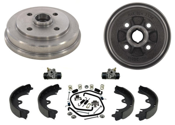 For 93-95 Tercel Paseo NO ABS (2) Brake Drums & Brake Shoes Wheel Cyl Springs