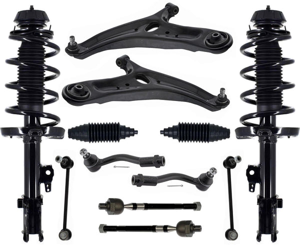 Front Complete Struts Control Arms Tie Rods & Links For Kia Soul 2012-2013