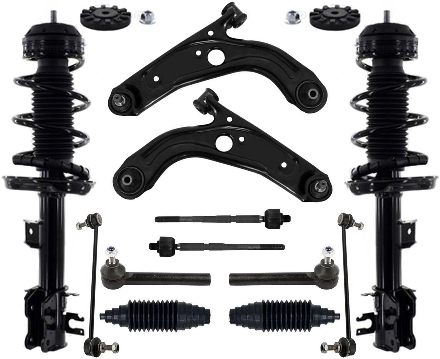 Front Complete Struts Control Arms Tie Rods & Links For Fiat 500 Pop 2012-2016 - Photo 1