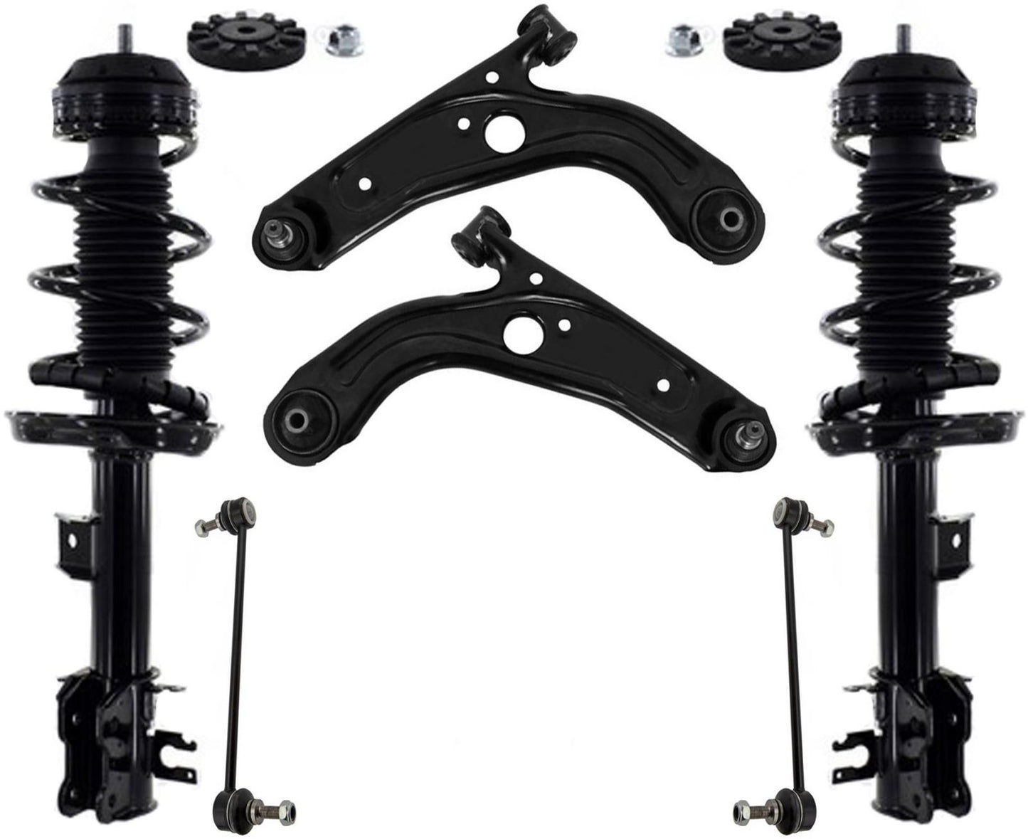 Front Complete Struts Lower Control Arms & Links For Fiat 500 Pop 2012-2016 - Photo 1
