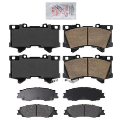 F&R Ceramic Disc Brake Pads Hardware For Toyota Tundra 2022-2024 04465-02580