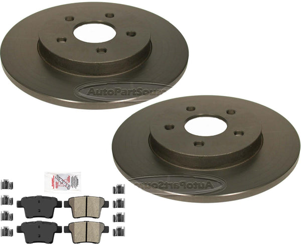 Rear Carbon Coated Brake Rotors & Brake Pads For Jaguar X-Type 2005-2008