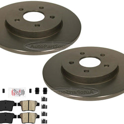 Rear Carbon Brake Rotors & AmeriBRAKES Brake Pads For Jaguar X-Type 2005-2008