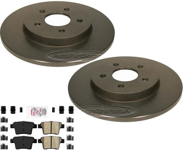 Rear Carbon Brake Rotors & AmeriBRAKES Brake Pads For Jaguar X-Type 2005-2008