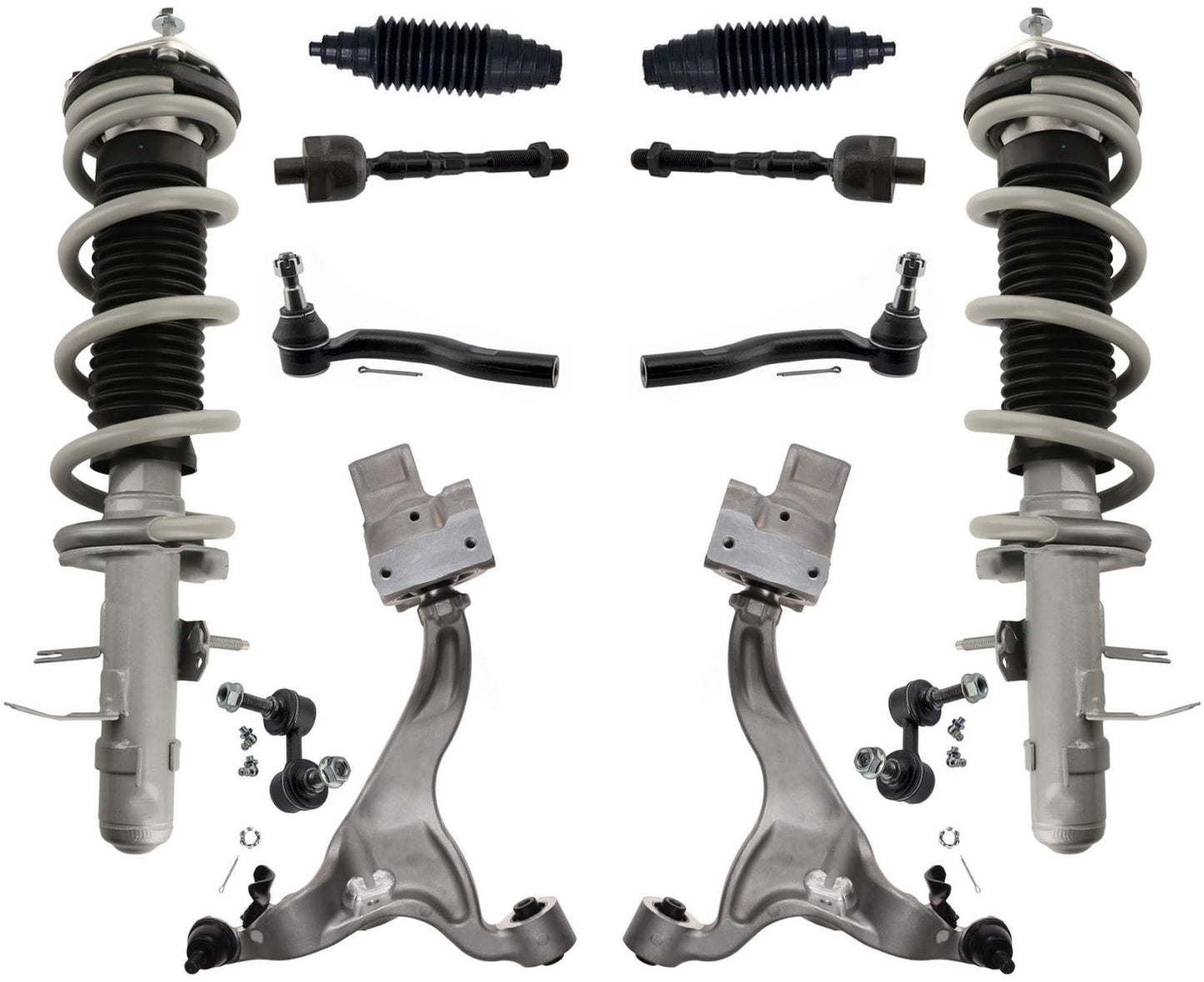 Front Struts Lower Control Arms Tie Rods & Links For QX50 14-17 All Wheel Drive